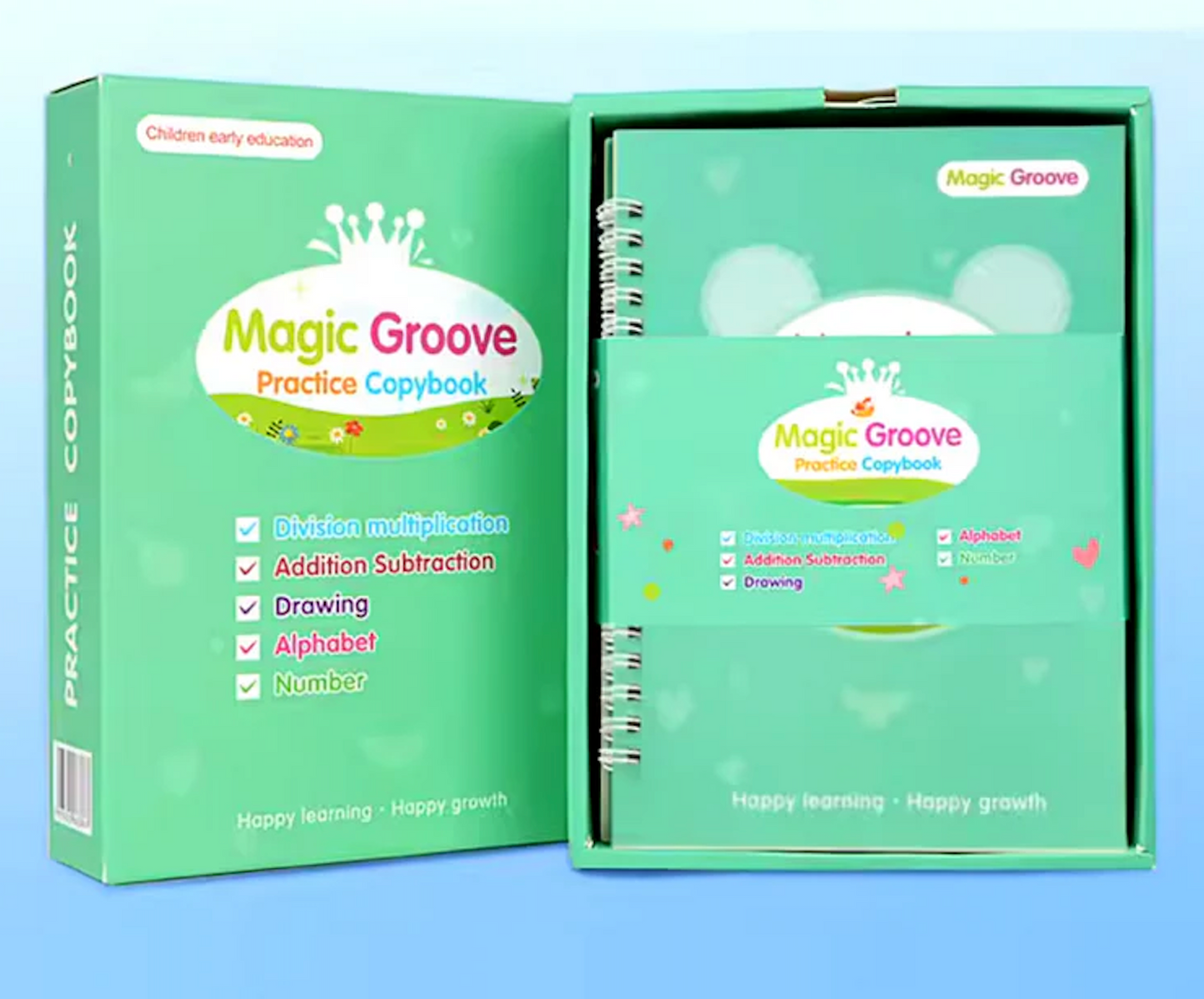 Magic Practice Copybook Set for Kids – 5-in-1 Reusable Learning Kit